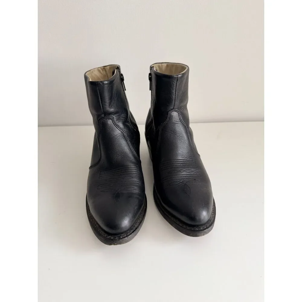 Durango DB950 Men's 7.5EE Black Leather Side Zip Western Ankle Cowboy Boots USA